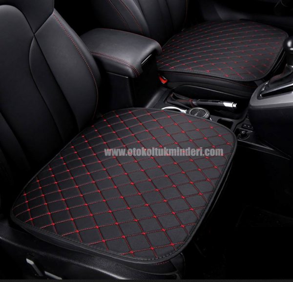Audi Oto Koltuk minderi Serme Deri Siyah Kırmızı deri minder 3lü 600x577 - Audi Oto Koltuk minderi Serme Deri - Siyah Kırmızı