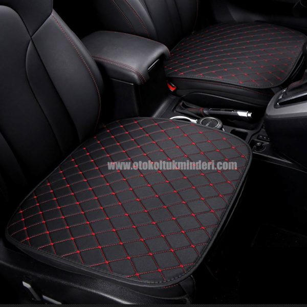 Audi Oto Koltuk minderi Serme Deri Siyah Kırmızı deri minder 3lü 600x600 - Audi Oto Koltuk minderi Serme Deri - Siyah Kırmızı