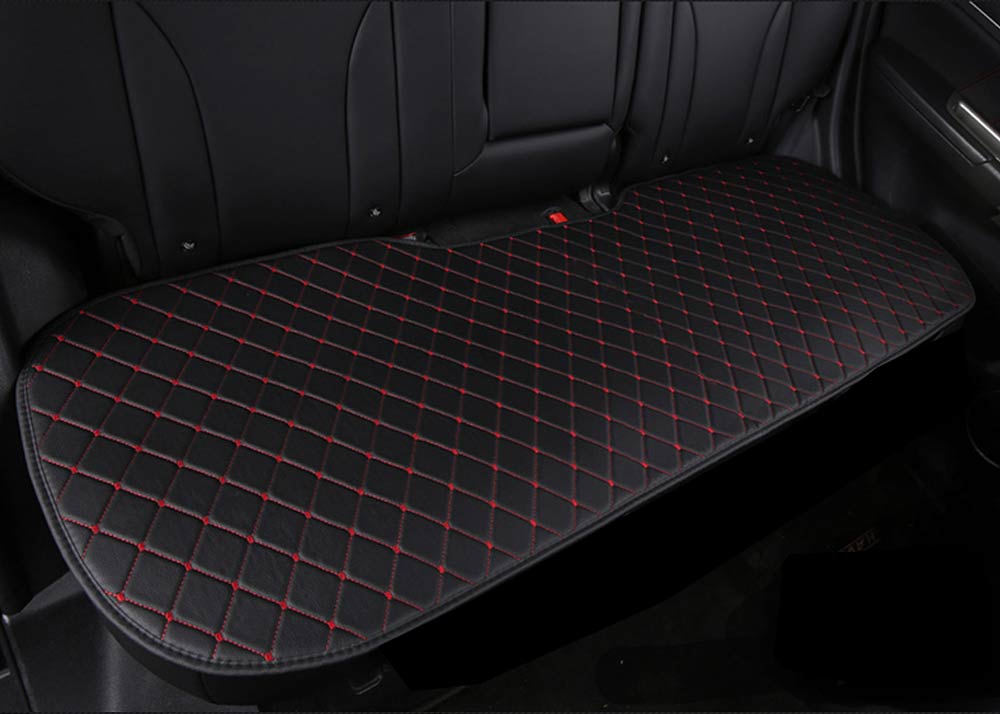 Mitsubishi oto koltuk minderi deri 2 - Mitsubishi minder 3lü Serme – Siyah Kırmızı Deri